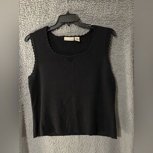 Apostrophe Black Lace Trim Tank Top